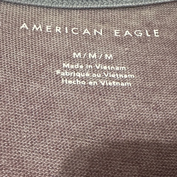 American Eagle Casual V-Neck Two-Tone Women's Top - Picture 2 of 5